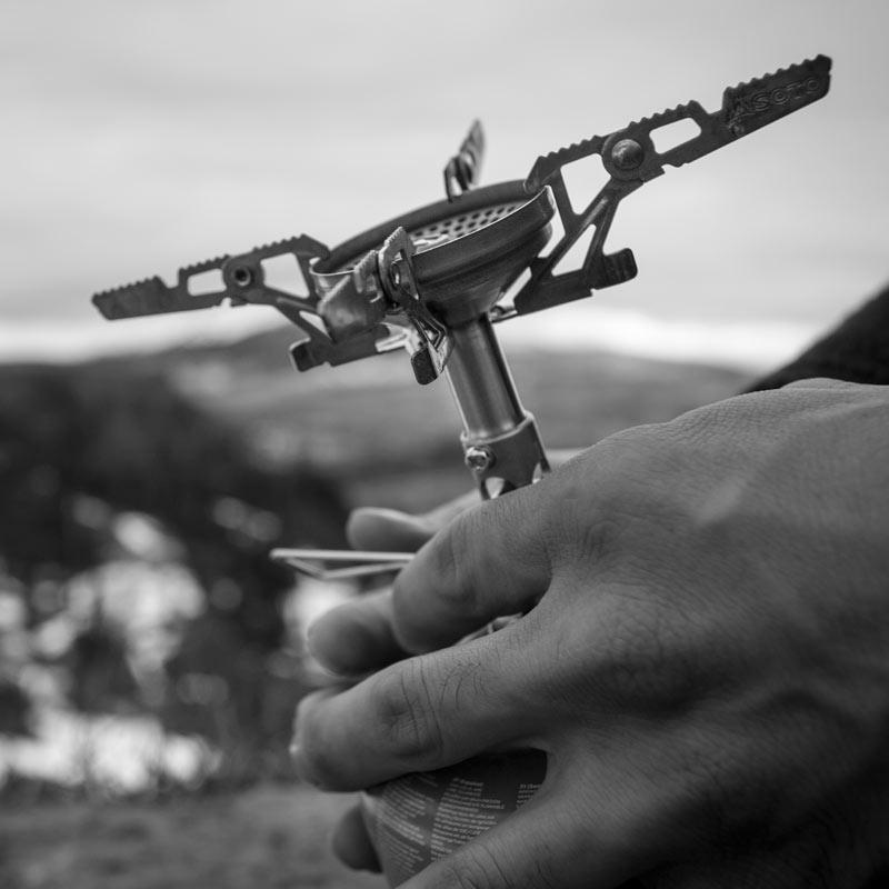 SOTO WindMaster held in someones hands.