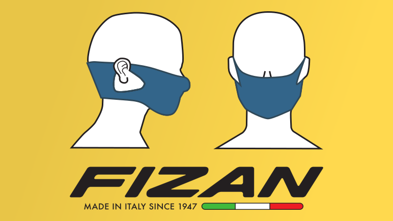 Fizan Face Masks Banner - demonstrates how the face mask is worn.